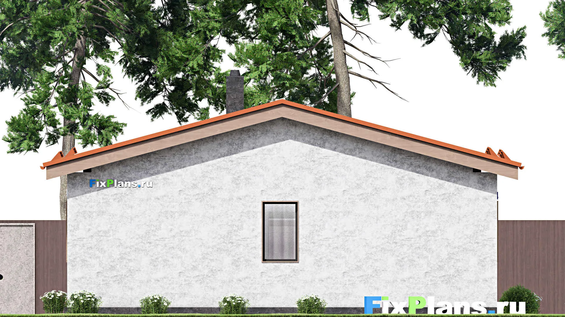 F-15155 - Проект бани 11 на 12, площадью 100 м² с комнатой отдыха, терассой и санузлом