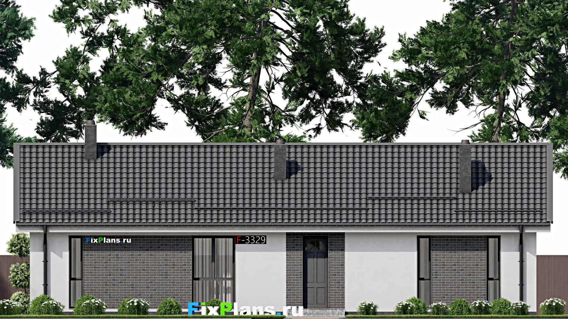 F-3329 - Проект одноэтажного дома 9 на 18, площадью 110 м² с 3 спальнями