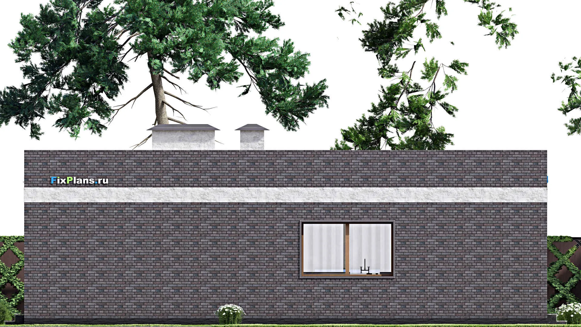 F-14606 - Проект одноэтажного дома 15 на 16, площадью 190 м² с террасой и 3 спальнями