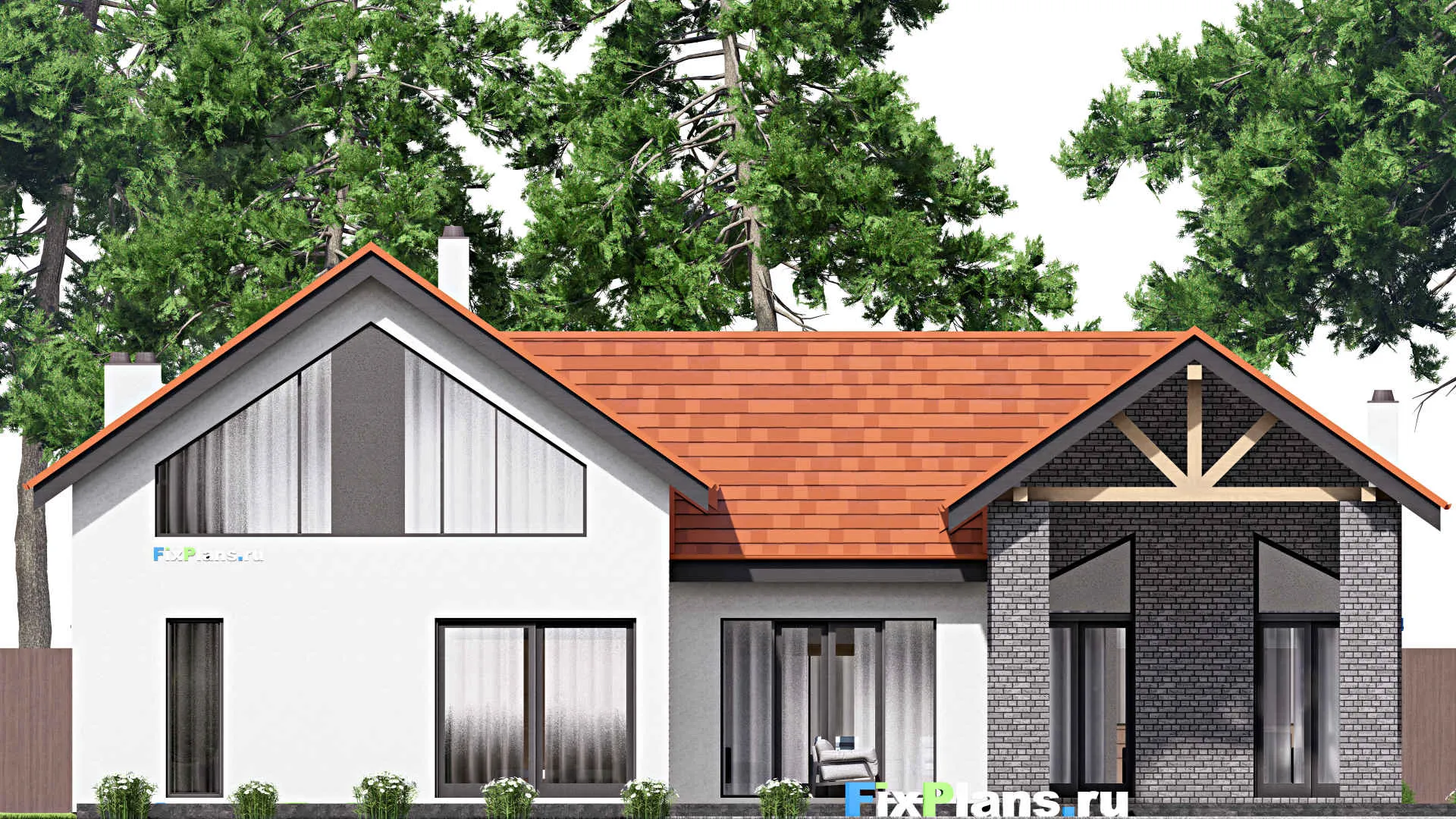 F-16307 - Проект дома с мансардой 21 на 24, площадью 360 м² с 3 спальнями