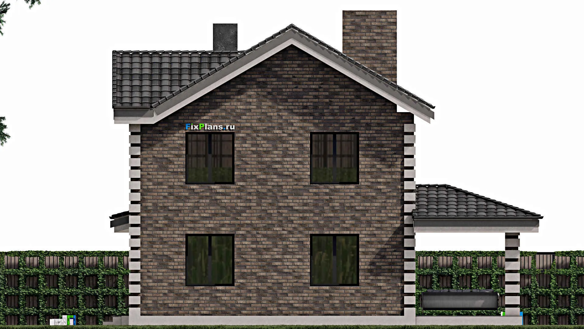 F-0899 - Проект двухэтажного дома 9 на 14, площадью 160 м² с гаражом на 2 машины и 3 спальнями