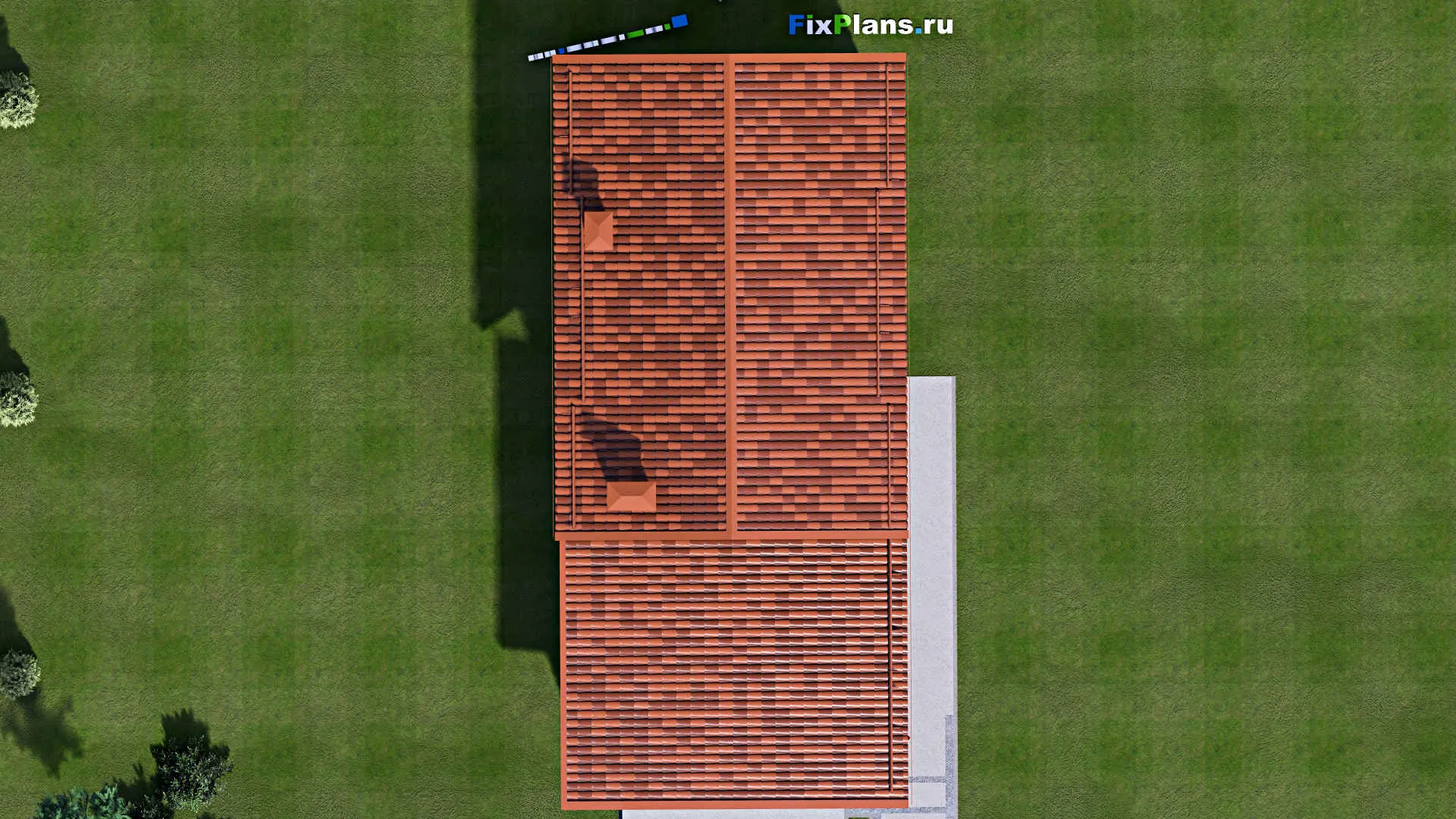 F-14687 - Проект двухэтажного дома 7 на 17, площадью 140 м² с гаражом на 2 машины и 3 спальнями