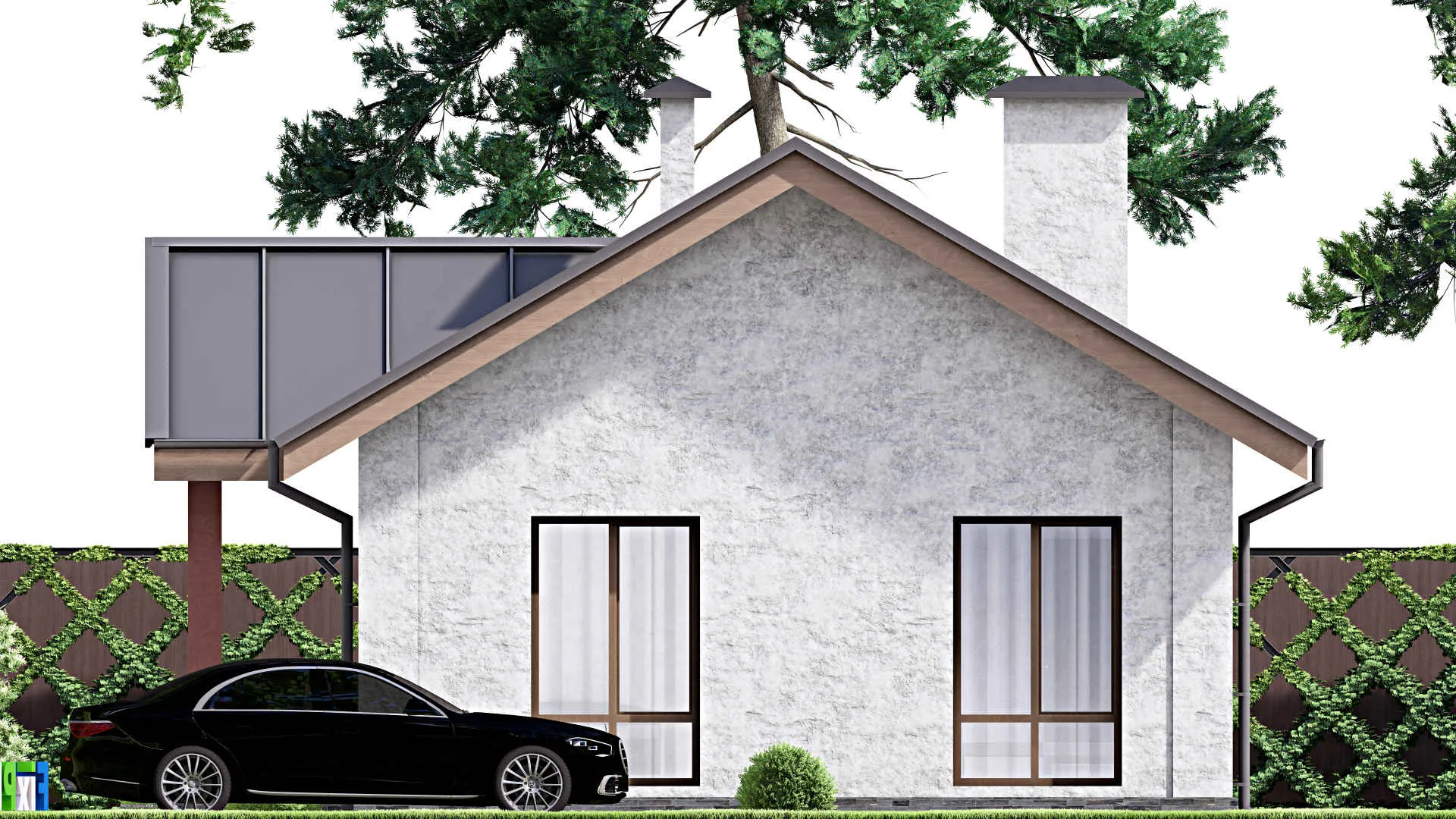 F-14093 - Проект одноэтажного дома 10 на 12, площадью 80 м² с 2 спальнями