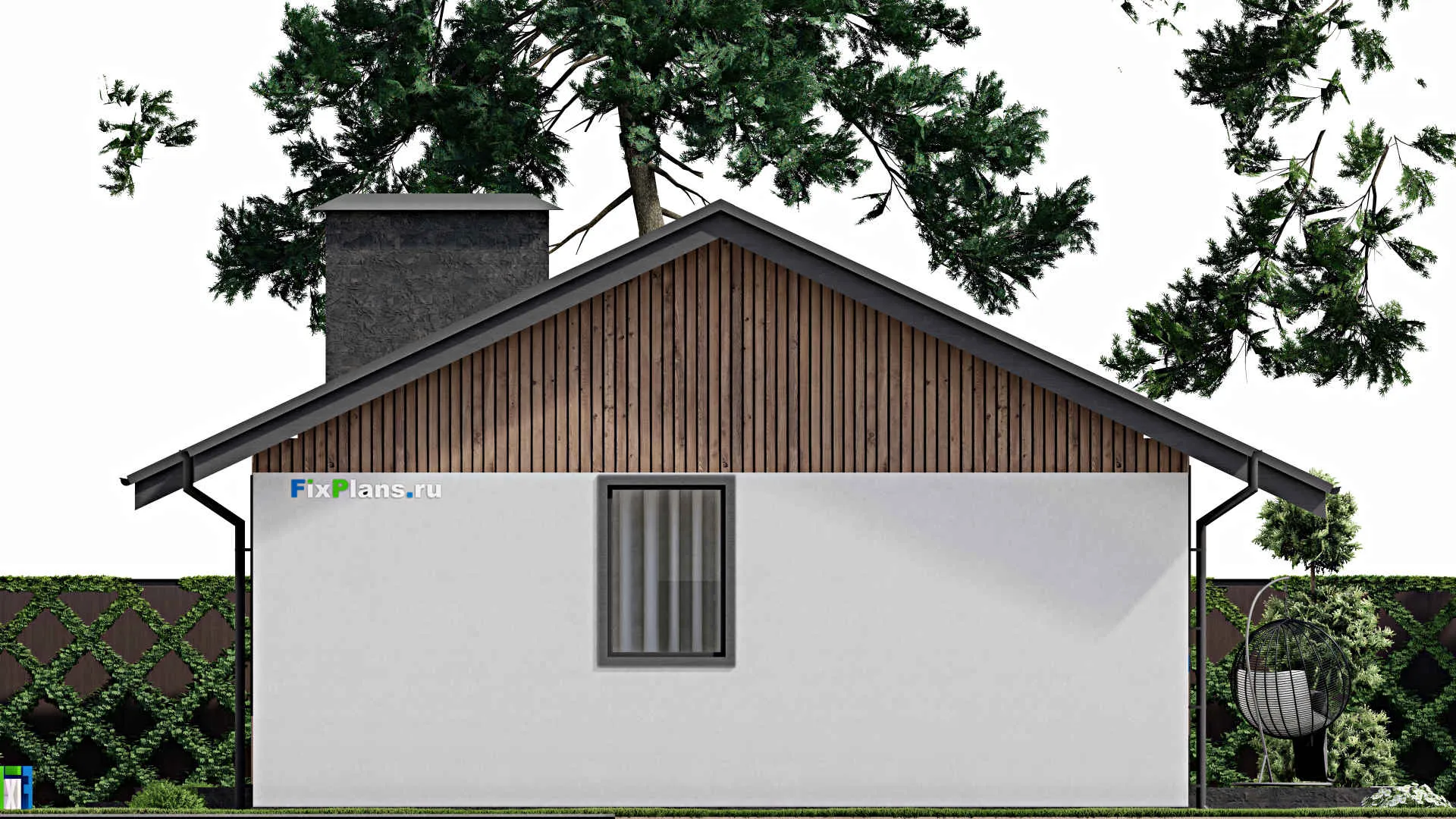 F-3500 - Проект одноэтажного дома 10 на 16, площадью 160 м² с террасой и 3 спальнями