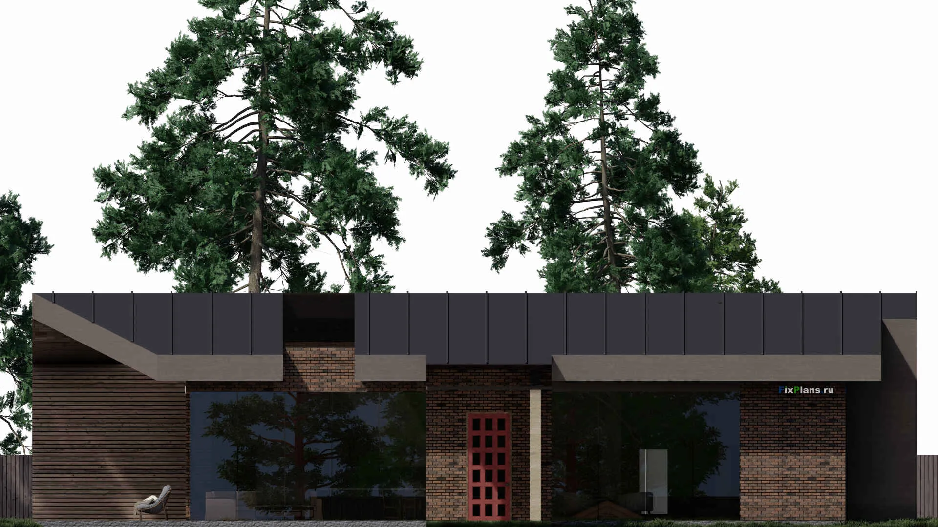 F-0440 - Проект одноэтажного дома 16 на 25, площадью 220 м² с 3 спальнями