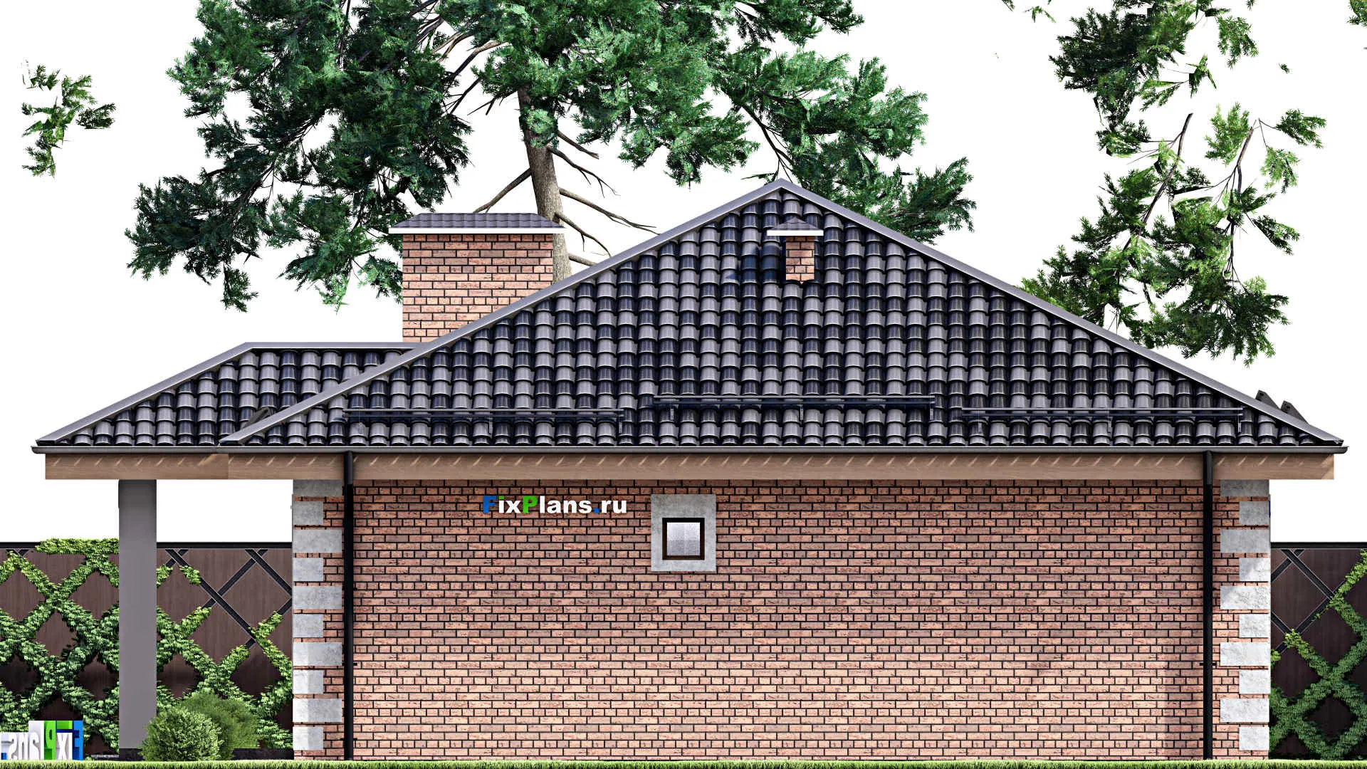 F-12842 - Проект одноэтажного дома 13 на 20, площадью 170 м² с 5 спальнями