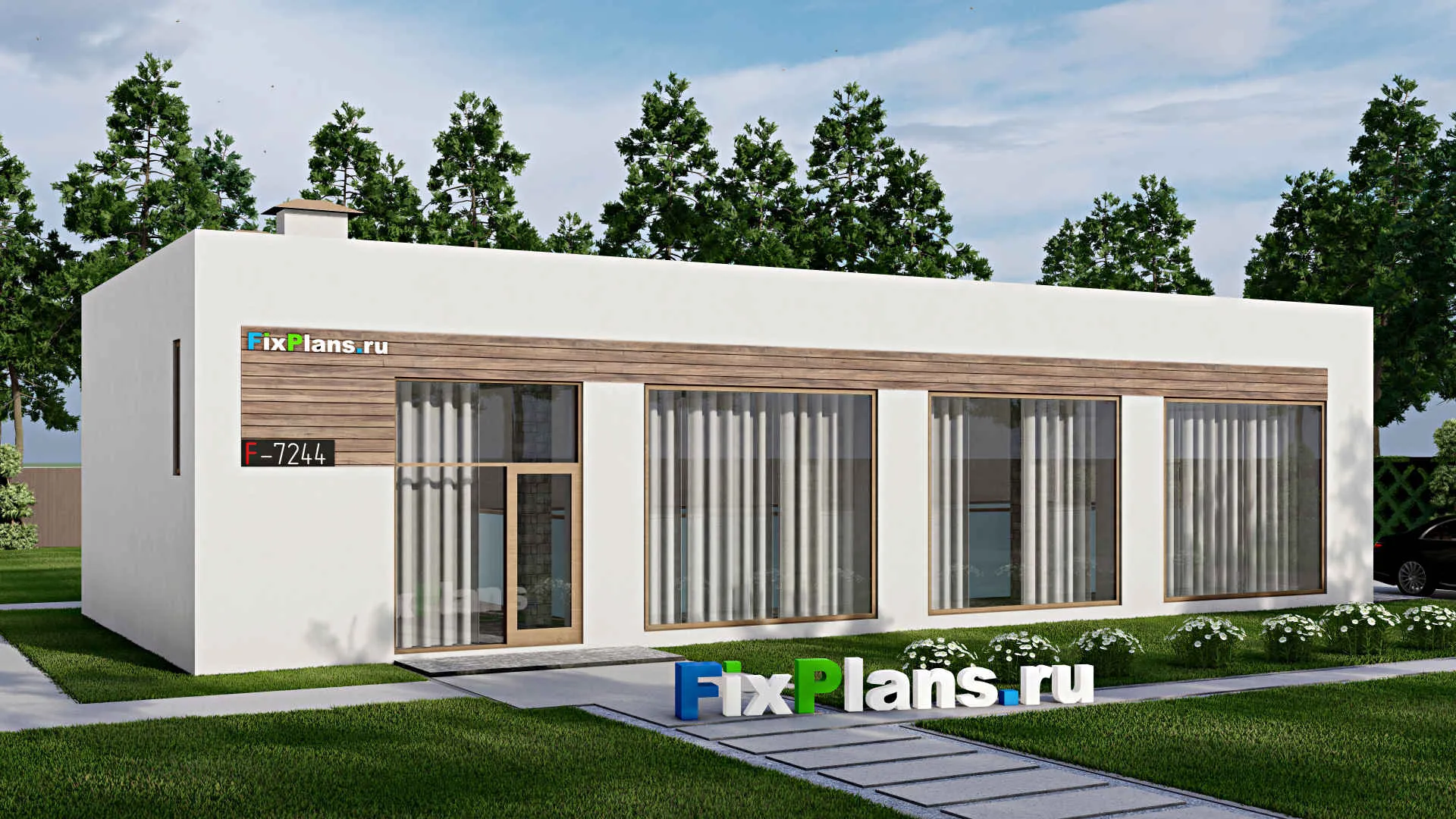 F-7244 - Проект бани 10 на 20, площадью 140 м² с бассейном и санузлом