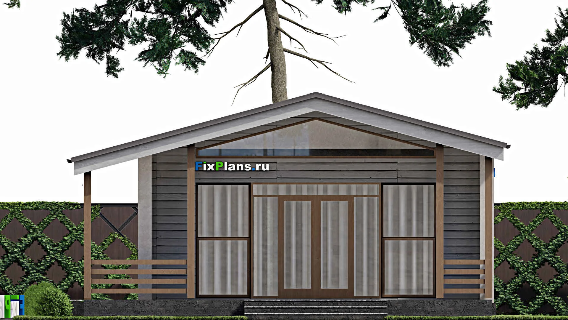 F-10439 - Проект одноэтажного дома 9 на 13, площадью 100 м² с 2 спальнями