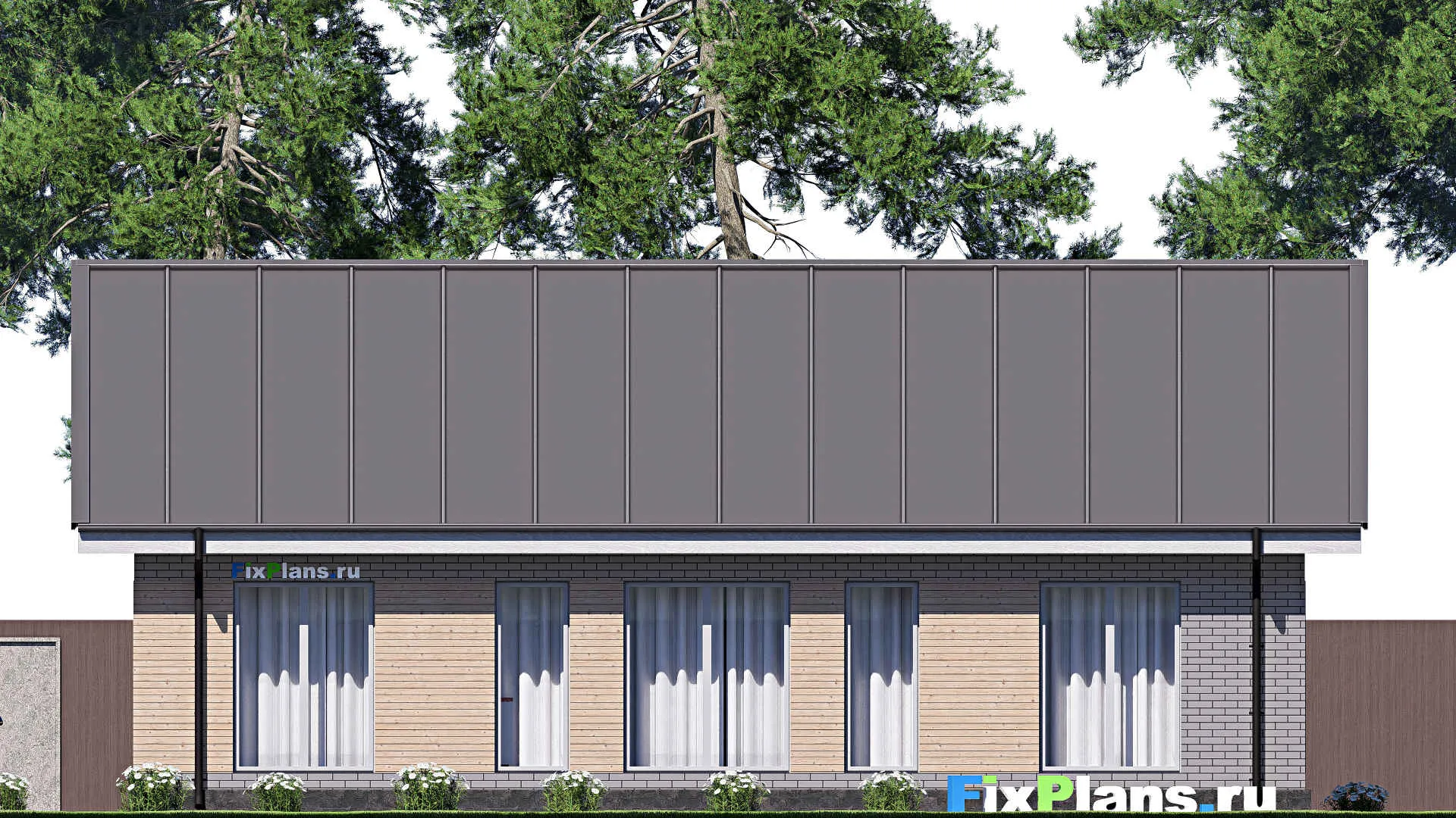 F-18341 - Проект одноэтажного дома 12 на 14, площадью 130 м² с 3 спальнями