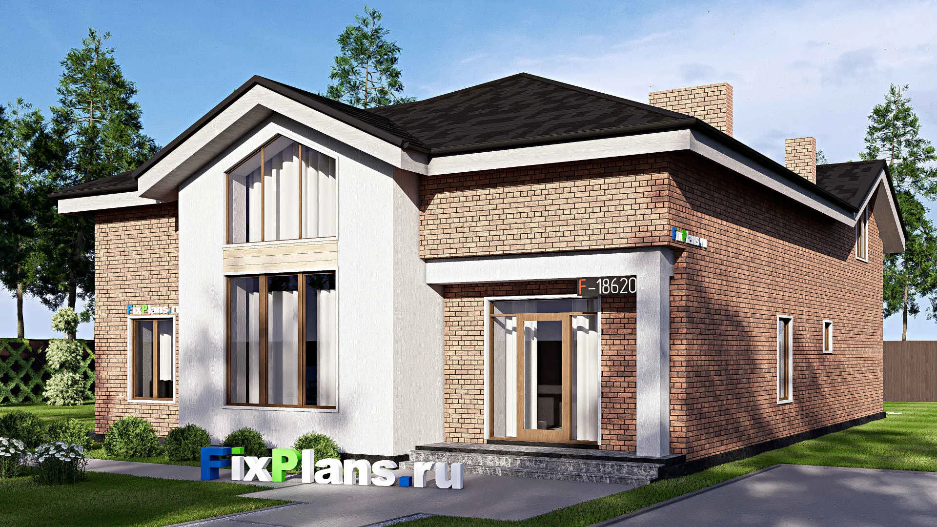 F-18620 - Проект одноэтажного дома 13 на 19, площадью 240 м² с 5 спальнями