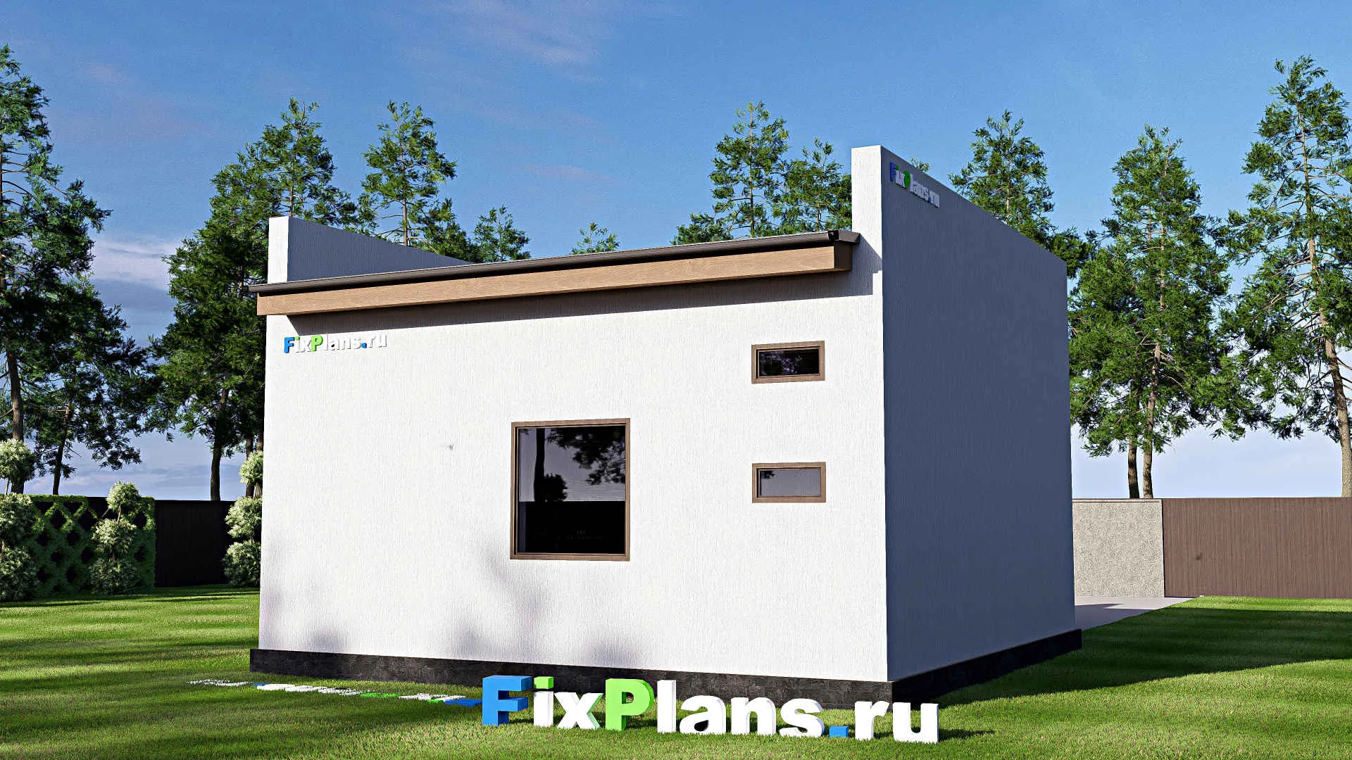 F-19142 - Проект гаража из газобетона 8 на 9, площадью 110 м² на 2 машиноместа