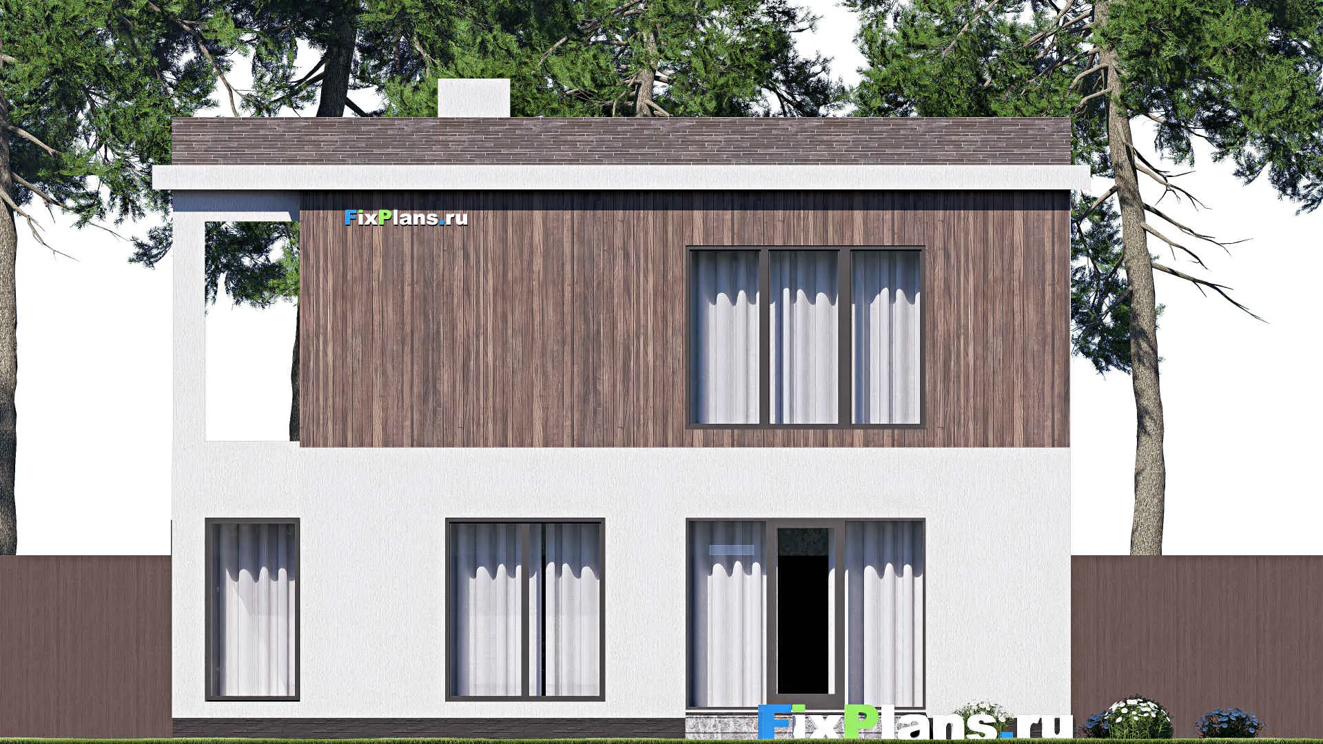 F-18701 - Проект двухэтажного дома 12 на 17, площадью 240 м² с террасой, балконом и 3 спальнями