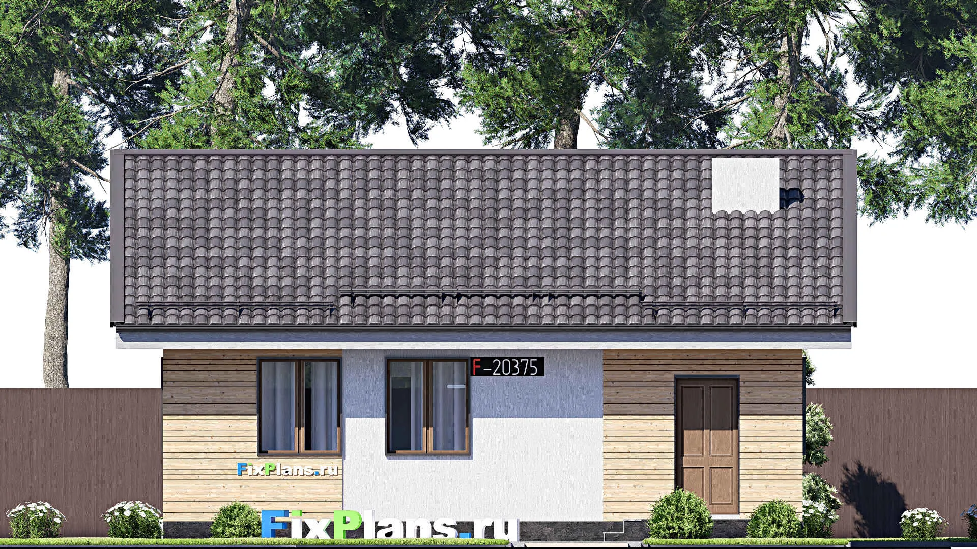 F-20375 - Проект одноэтажного дома 10 на 11, площадью 80 м² с 2 спальнями