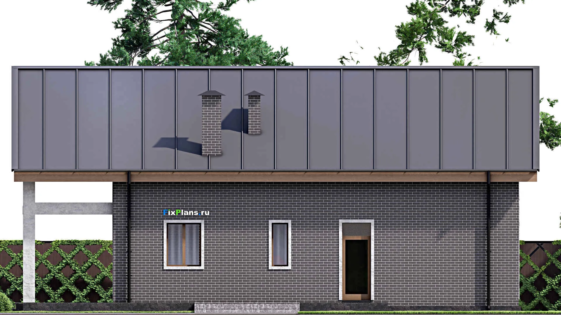 F-14120 - Планы дома с мансардой 12 на 17, площадью 180 м² с террасой и 4 спальнями