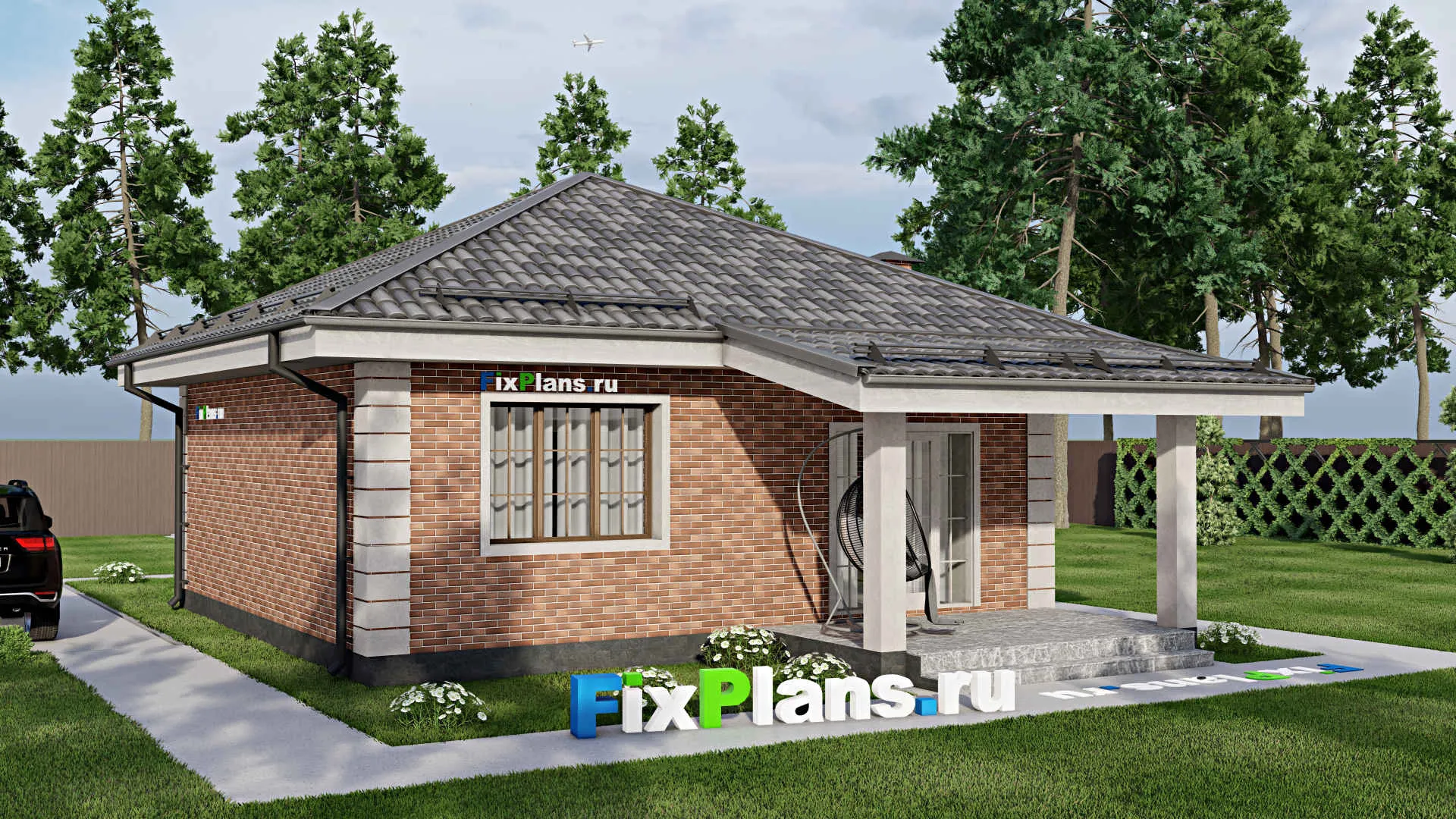 F-9503 - Проект бани 9 на 13, площадью 70 м² с терассой, санузлом и спальней