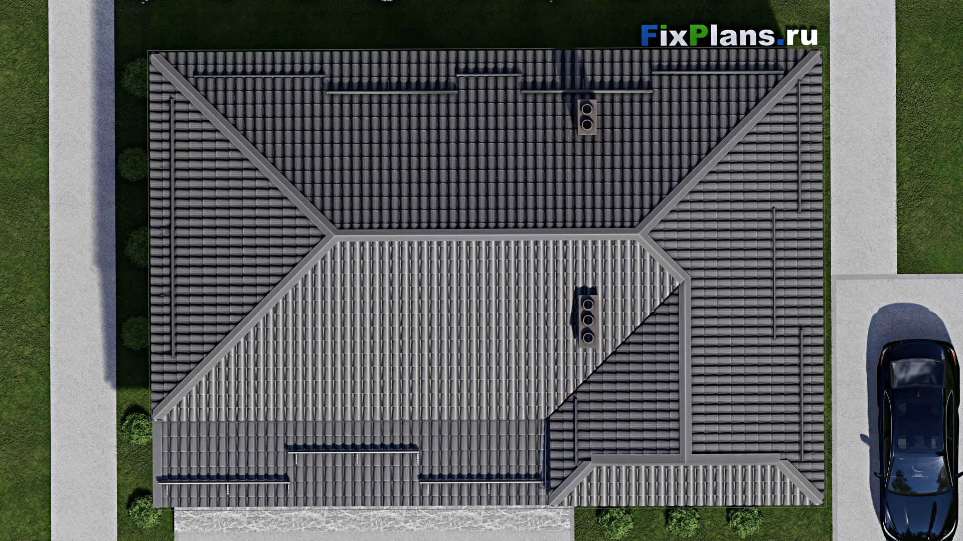 F-2636 - Проект одноэтажного дома 10 на 15, площадью 100 м² с 2 спальнями