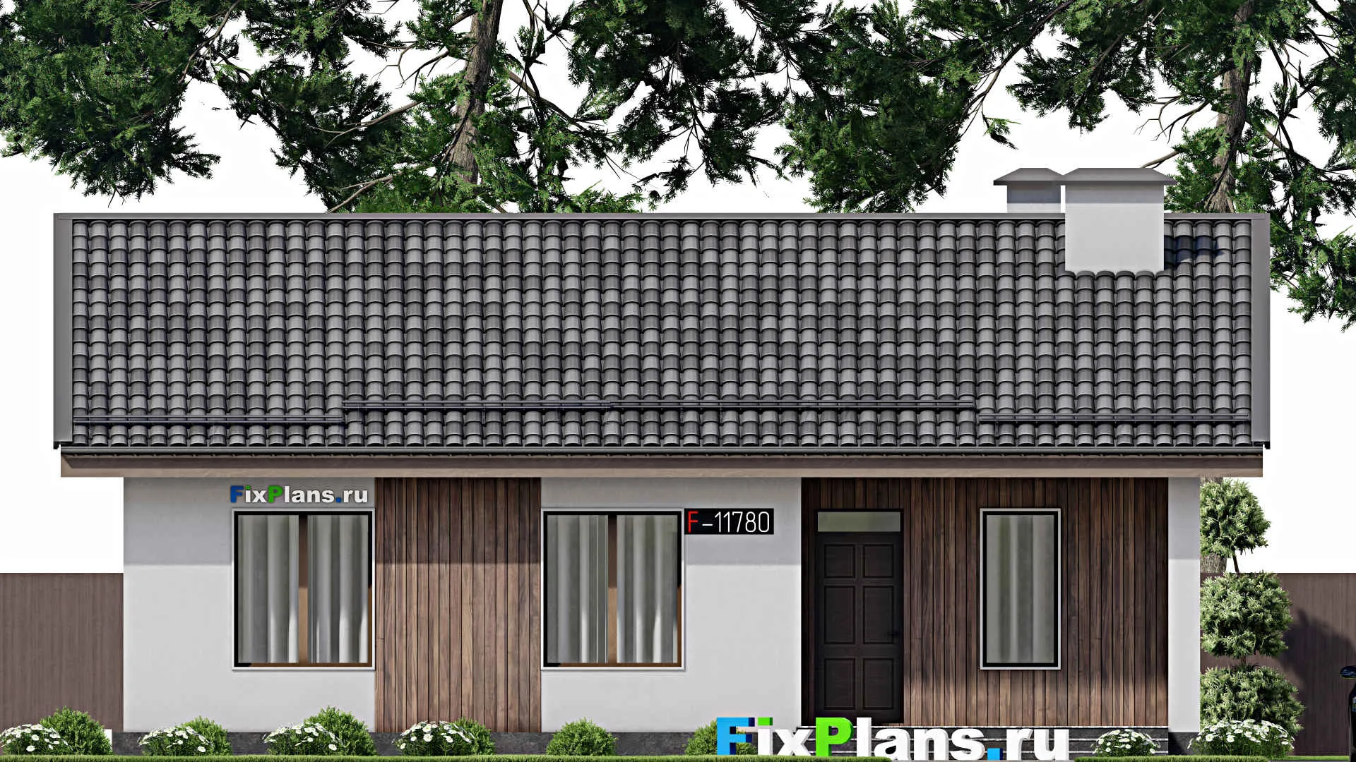 F-11780 - Проект одноэтажного дома 10 на 13, площадью 100 м² с 3 спальнями
