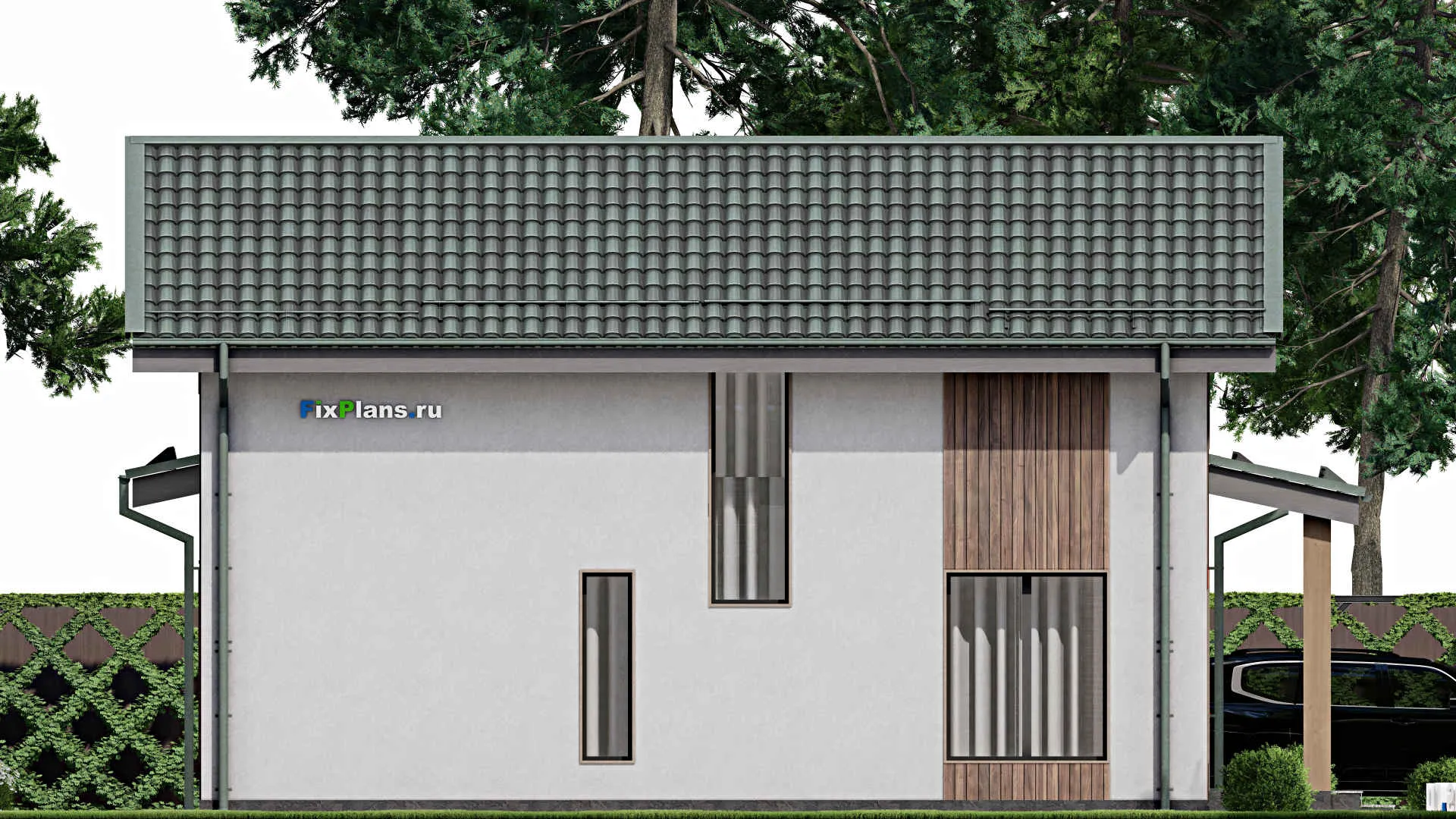 F-6983 - Проект дома с мансардой 11 на 13, площадью 140 м² с 5 спальнями