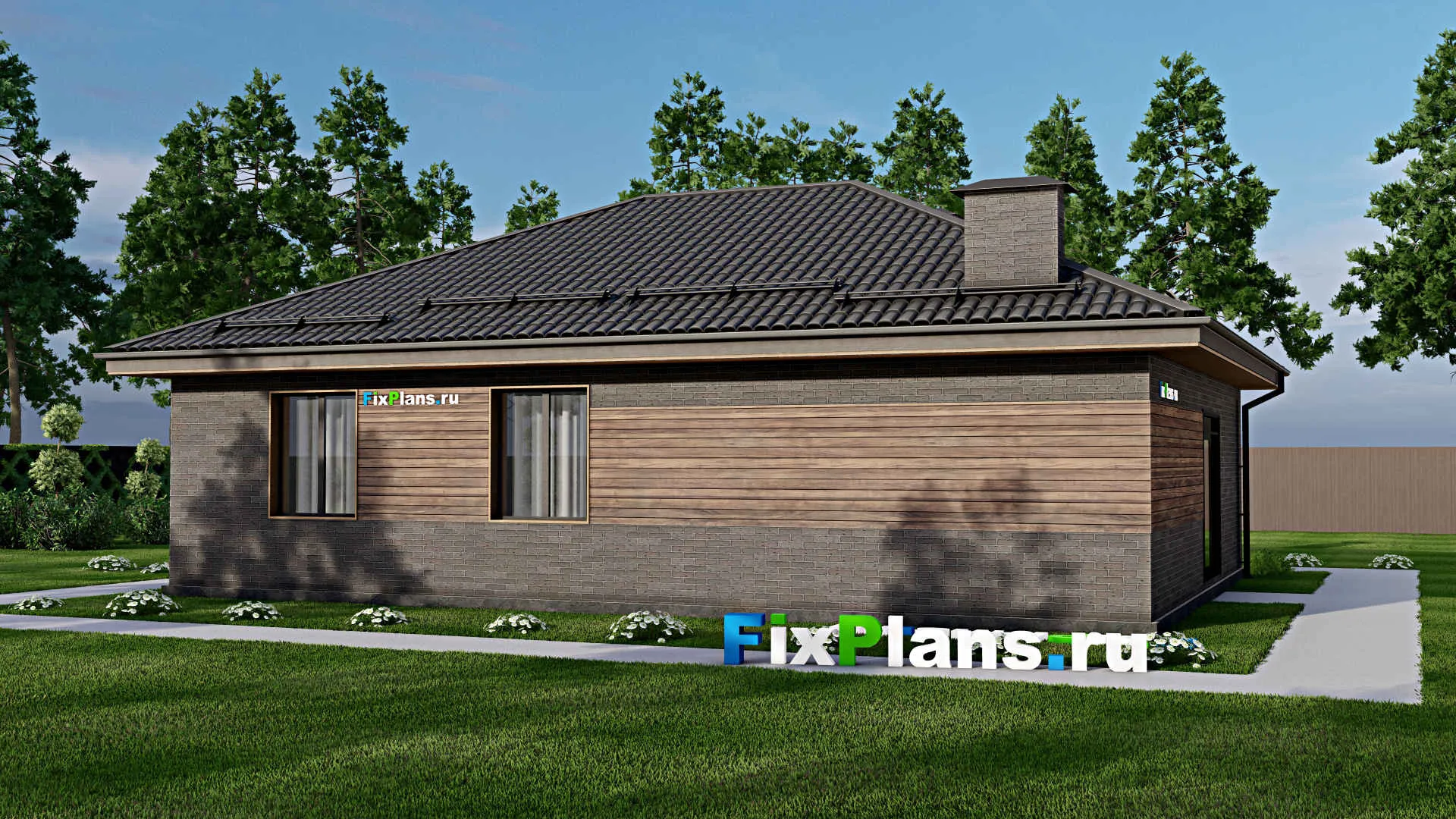 F-3581 - Проект одноэтажного дома 11 на 14, площадью 120 м² с 3 спальнями